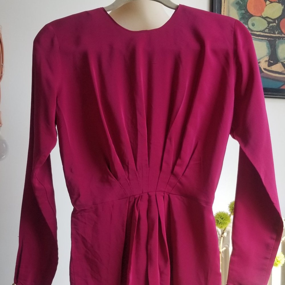 Amanda Uprichard EUC Dark Magenta Silk Dress